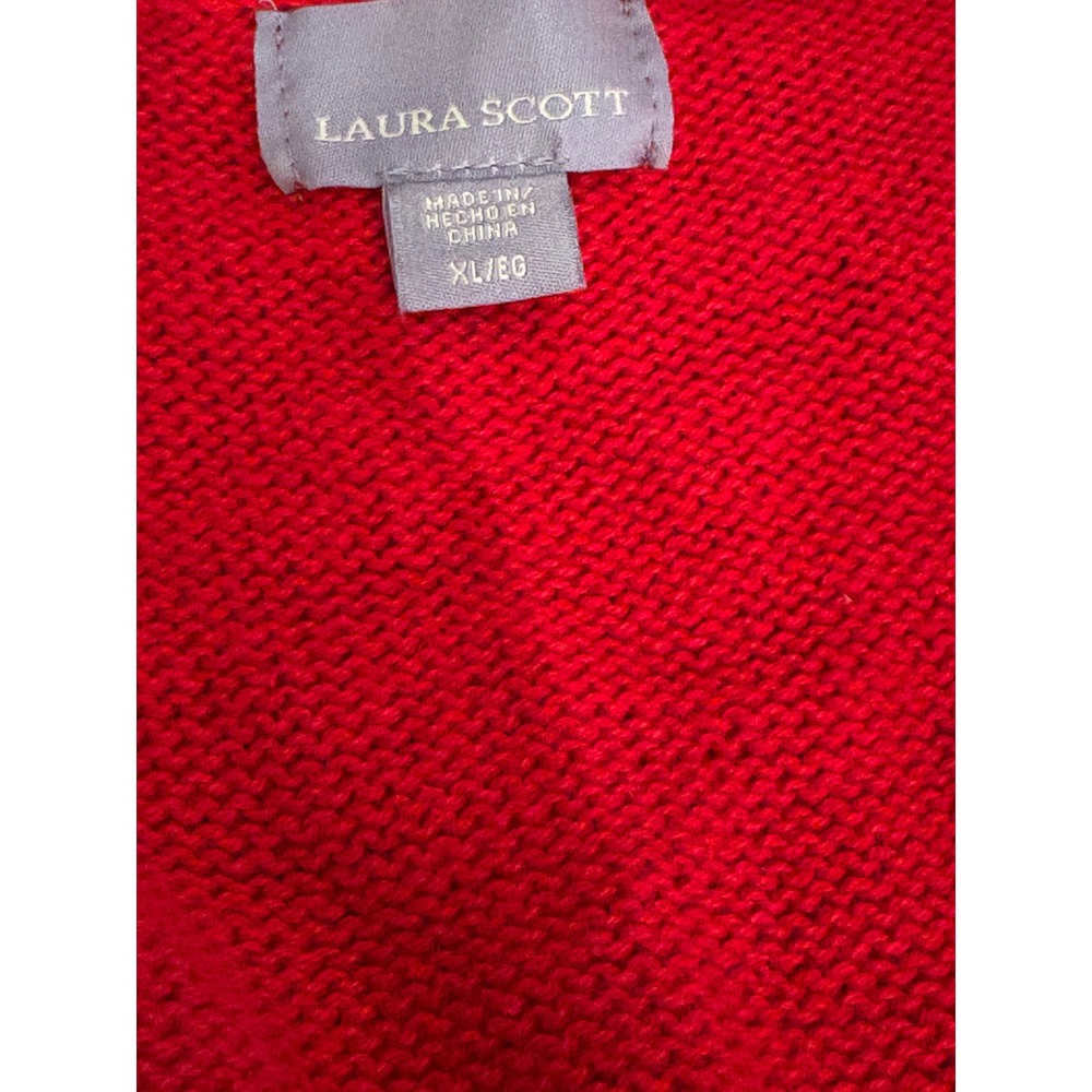 Laura Scott Red Fair Isle Christmas Sweater Vest Womens XL‎ Holiday Candy Cane - Picture 4 of 6